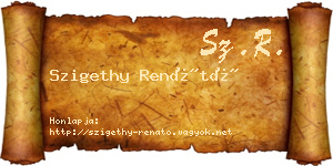 Szigethy Renátó névjegykártya